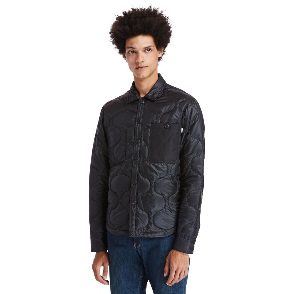 Chaquetas Timberland Argentina Hombre - Heritage Long-Sleeve Onion-Quilted Shirt - Negras - MLNEZJ-7